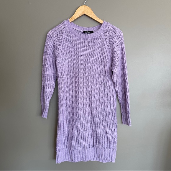 Boohoo Maria Purple Knit Jumper Sweater Dress Sm - Picture 5 of 14